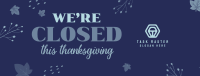 Closed On Thanksgiving Facebook Cover Image Preview