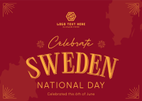 Conventional Sweden National Day Postcard