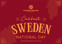 Conventional Sweden National Day Postcard Image Preview