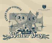 Cartoon Water Day Facebook Post