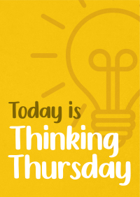 Minimalist Light Bulb Thinking Thursday Poster