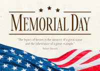 Modern Minimalist Memorial Day Postcard