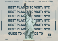 Best Places to Visit in New York City Postcard