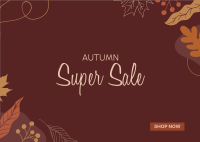 Autumn Leaves Sale Postcard Design