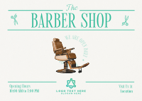 Editorial Barber Shop Postcard Design