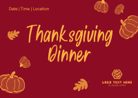 Thanksgiving Dinner Postcard Design