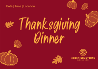 Thanksgiving Dinner Postcard Image Preview