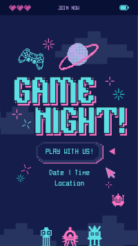 Pixelated Game Night Instagram Reel