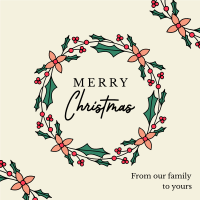 Christmas Wreath Greeting Instagram Post Design