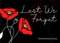 Remembrance Poppies Postcard