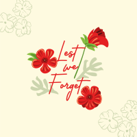 Anzac Day Poppy Flowers Linkedin Post Design