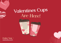 Valentines Cups Postcard