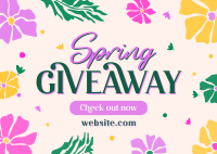 Spring Giveaway Flowers Postcard Design