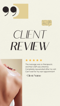 Spa Client Review Instagram Story