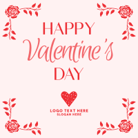 Valentine Border Rose Instagram Post