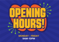 Opening Hours Sticker Postcard