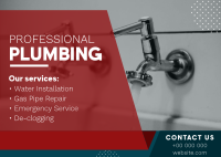 Professional Plumbing Postcard