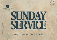 Calm Sunday Church Service Postcard Design