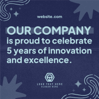 Quirky Company Anniversary Instagram Post Design