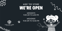 Toy Shop Hours Twitter Post