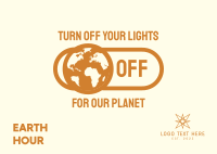 Earth Switch Off Postcard