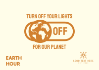 Earth Switch Off Postcard Design