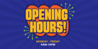 Opening Hours Sticker Twitter Post Design