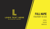 Futuristic Yellow Letter C Business Card Design