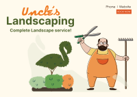 Uncle's Landscaping Postcard