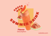 Summer Drink Flavor  Postcard Design