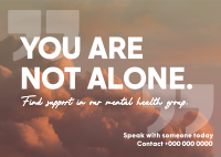 Not Alone Find Support Postcard