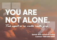 Not Alone Find Support Postcard Design