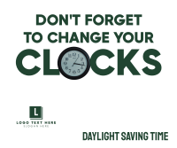 Daylight Saving Time Reminder Facebook Post Design