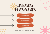 Congratulations Giveaway Winners Pinterest Cover Design