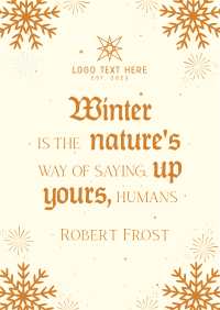 Winter Quote Snowflakes Flyer Design