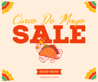 Happy Taco Mascot Sale Facebook Post