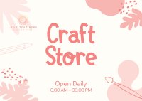 Craft Store Timings Postcard