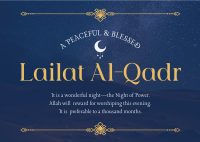 Peaceful Lailat Al-Qadr Postcard