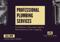 Minimalist Plumbing Service Postcard