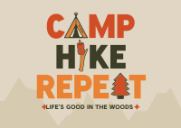 Minimalist Camping Quote Postcard Design