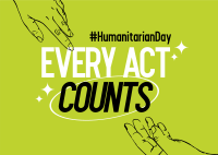 Handdrawn Humanitarian Day Postcard Image Preview