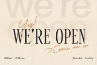 We're Open Pinterest Cover