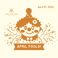 April Fools Clown Banner Instagram Post Design