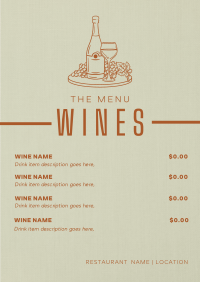 Minimalist Premium Wines Menu