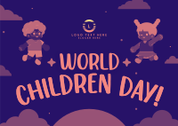 Children Day Cartoon Postcard Design