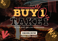 Buy 1 Take 1 Barbeque Postcard