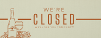 Minimalist Closed Restaurant Facebook Cover Image Preview