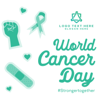 Cancer Day Stickers Instagram Post Design