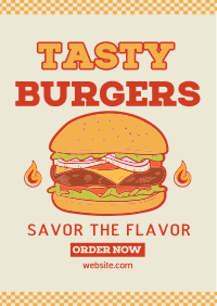 Vintage Tasty Burger Flyer