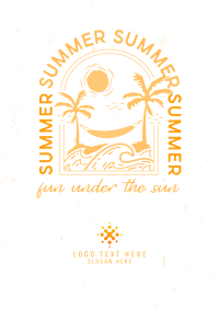 Summer Beach Badge Poster